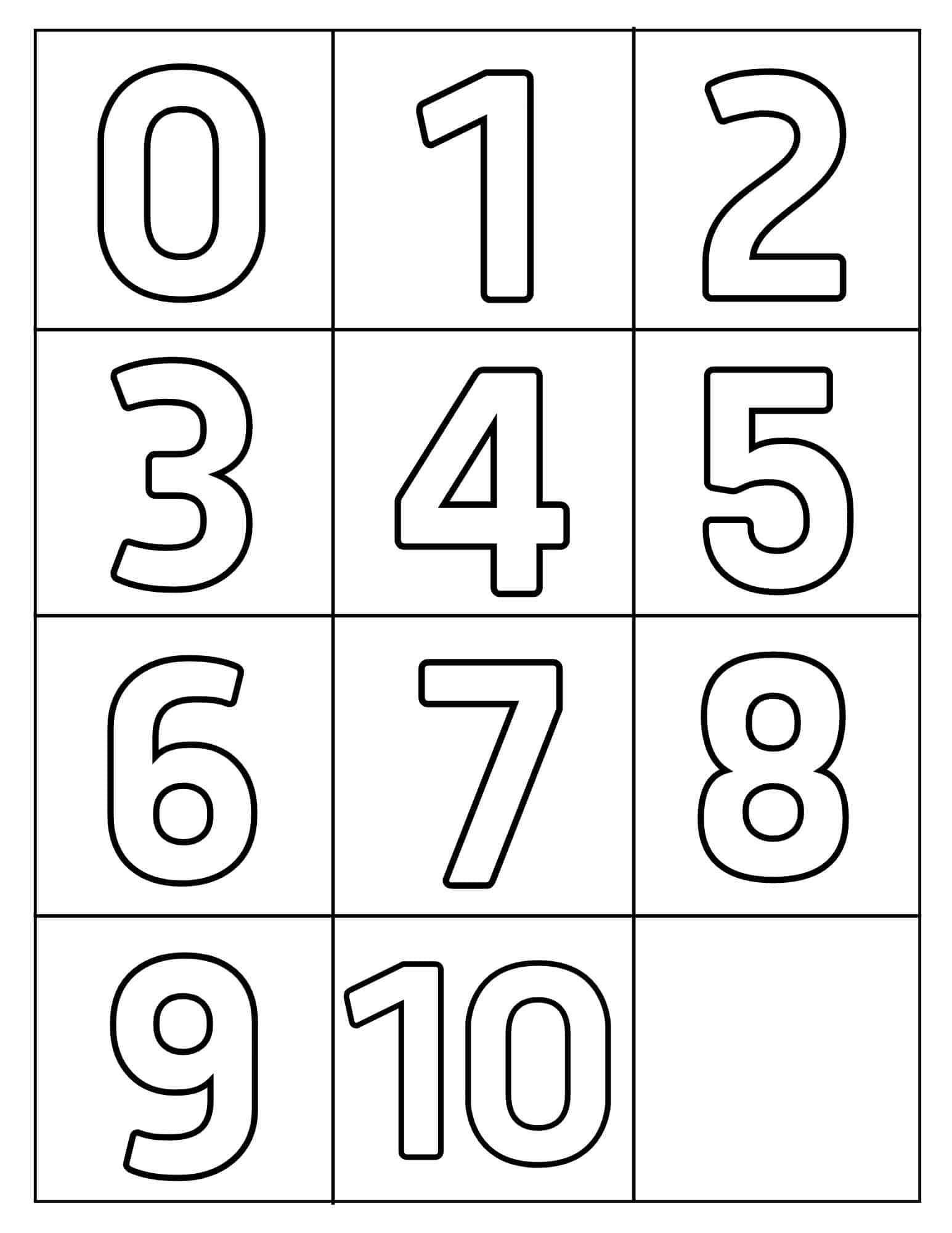 0-10 Printable Numbers (Free Templates In All Sizes) within Free Printable Numbers 1-10