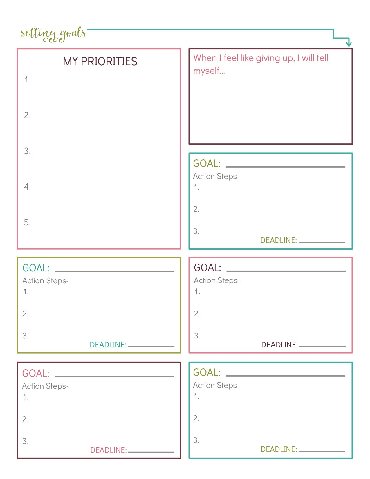 10 Free Printable Goal-Setting Worksheets - Parade in Free Goal Setting Worksheet Printable