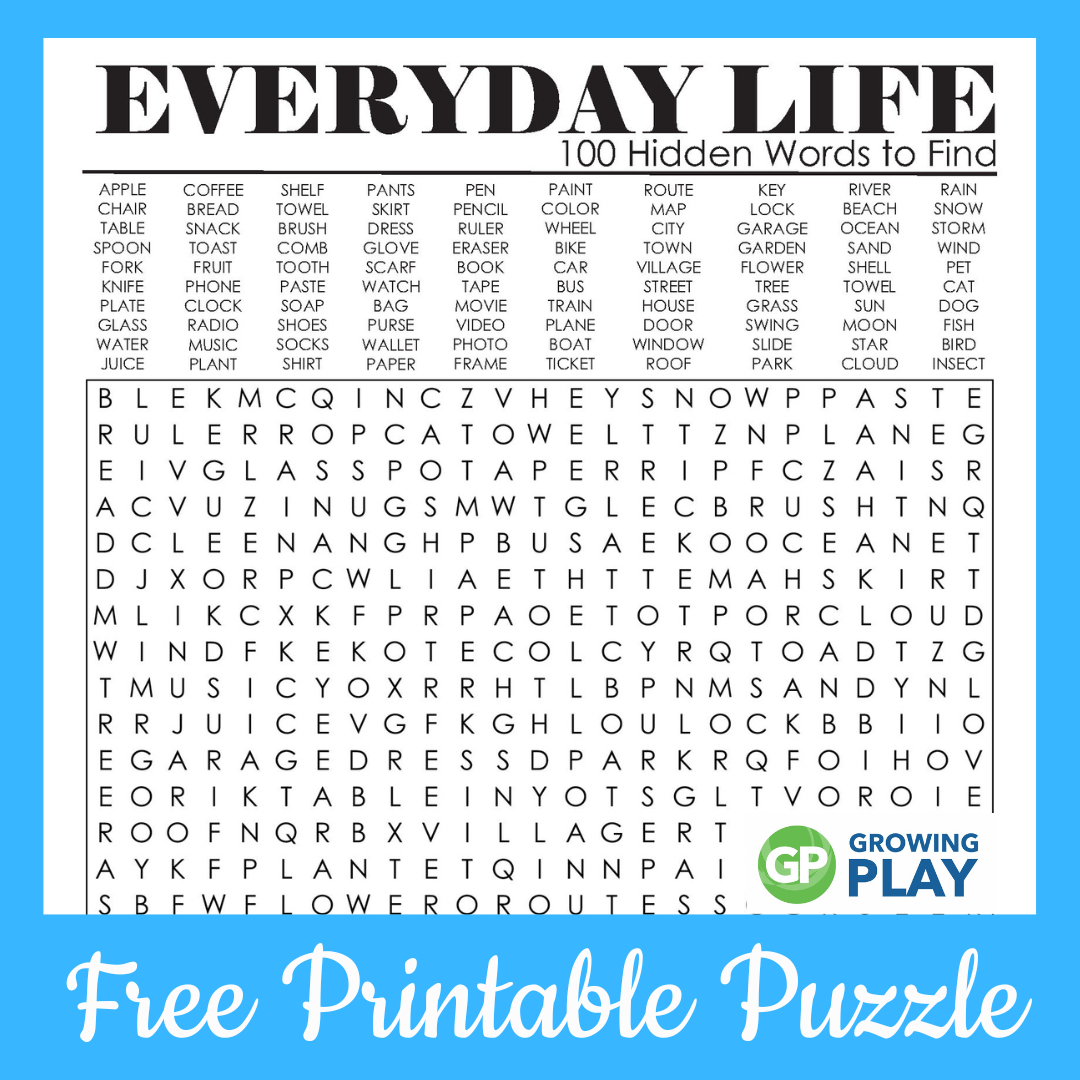 100 Hard Word Search Puzzles Printable - Free - Growing Play in Word Search Free Printable For Adults