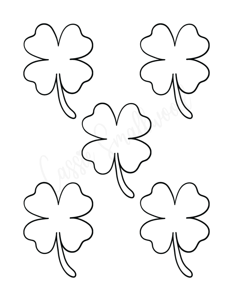 12 Cute Four Leaf Clover Printable Templates (Free!) - Cassie for Four Leaf Clover Stencil Printable