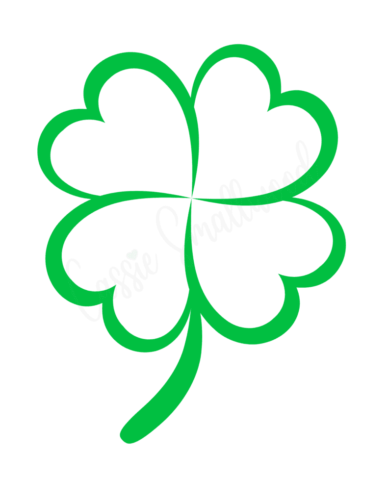 12 Cute Four Leaf Clover Printable Templates (Free!) - Cassie regarding Four Leaf Clover Stencil Printable