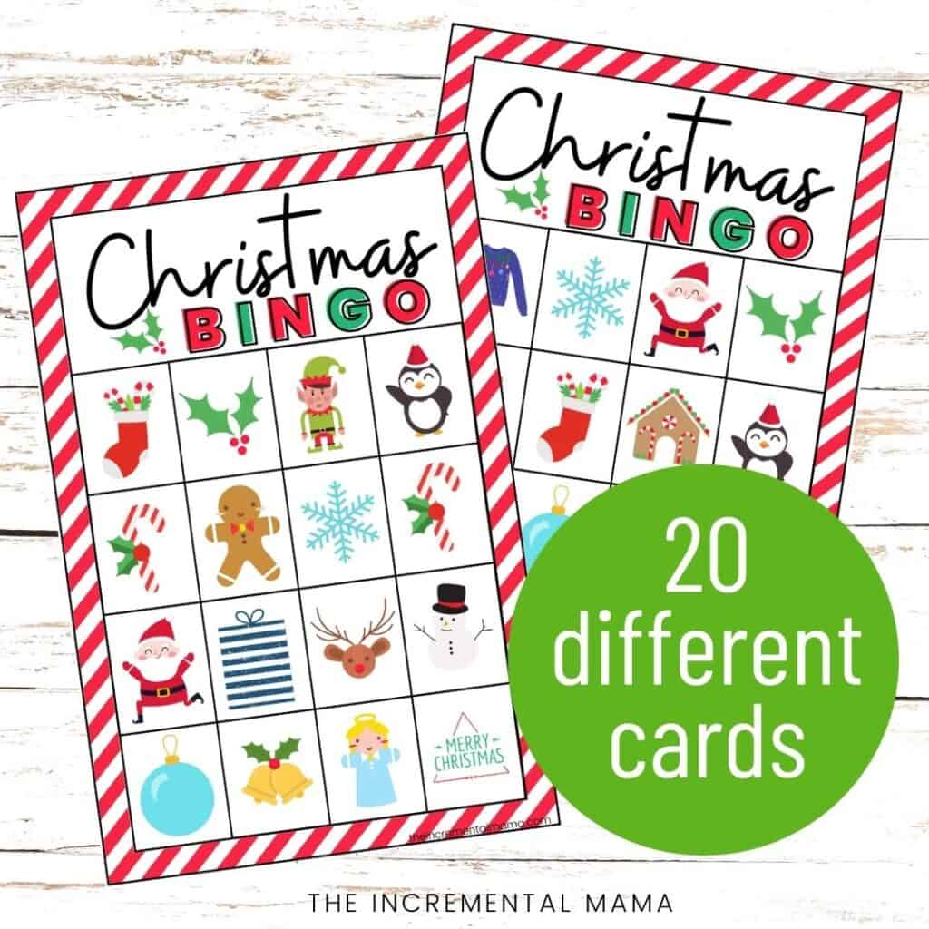 20 Free Printable Christmas Bingo Cards - The Incremental Mama in Free Printable Christmas Bingo Printable