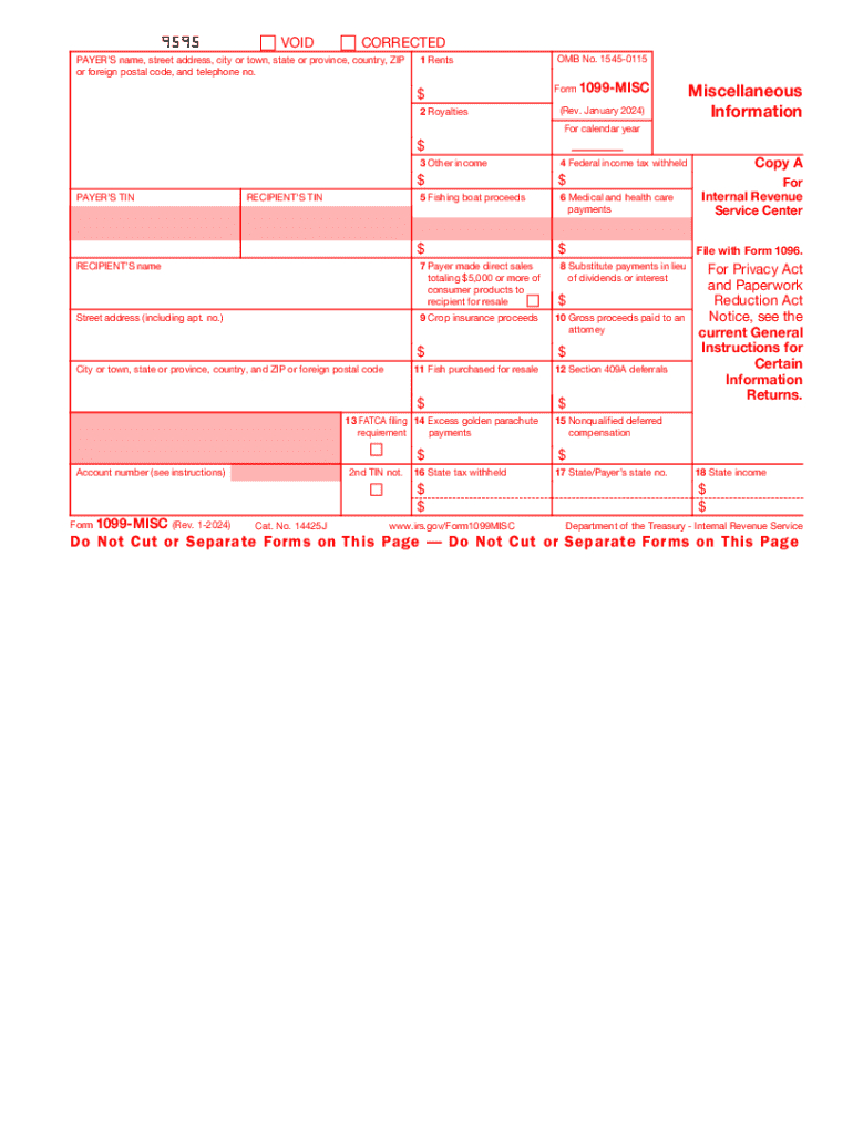 2024 Form Irs 1099-Misc Fill Online, Printable, Fillable, Blank within Free 1099 Misc Printable Form