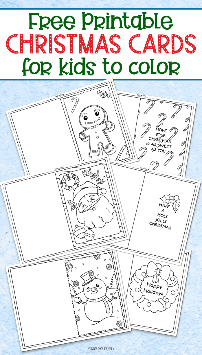 3 Free Printable Christmas Cards For Kids To Color | Sunny Day Family regarding Printable Christmas Cards For Kids