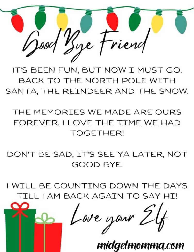 31 Free Elf On The Shelf Goodbye Letter Printables pertaining to Elf on the Shelf Farewell Letter Printable