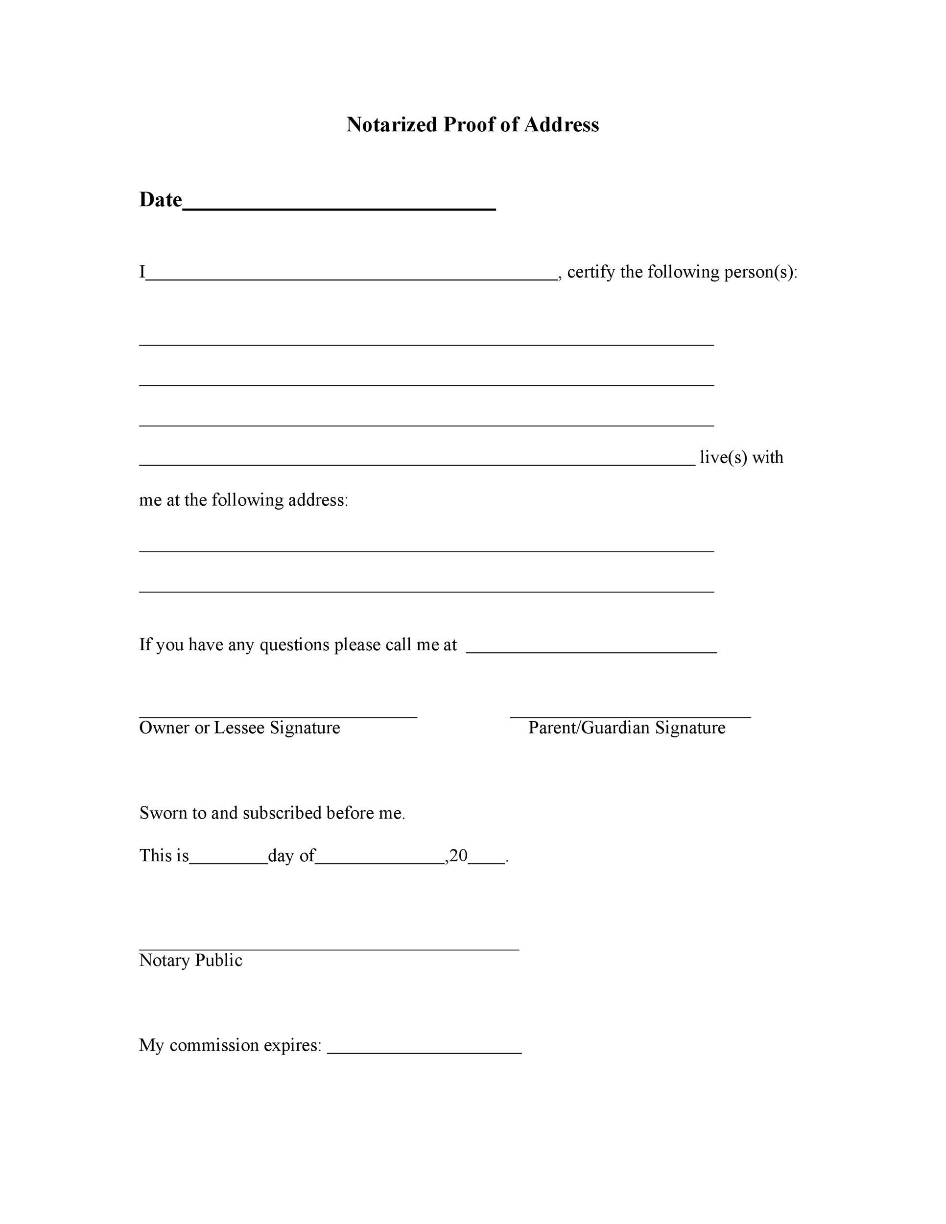 36 Proof Of Residency Letters (From Family Member / Landlord) ᐅ intended for Printable Proof Of Residency Letter