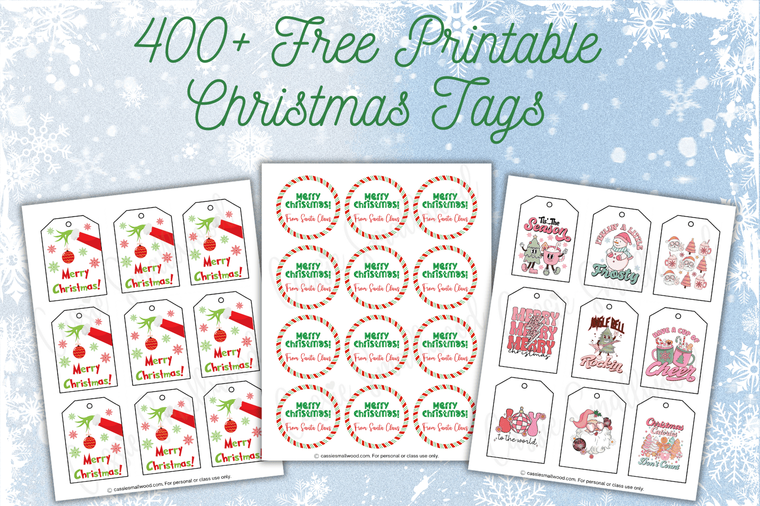 400+ Cutest Printable Christmas Tags (Free Pdf) - Cassie Smallwood with Free Printable Christmas Tags