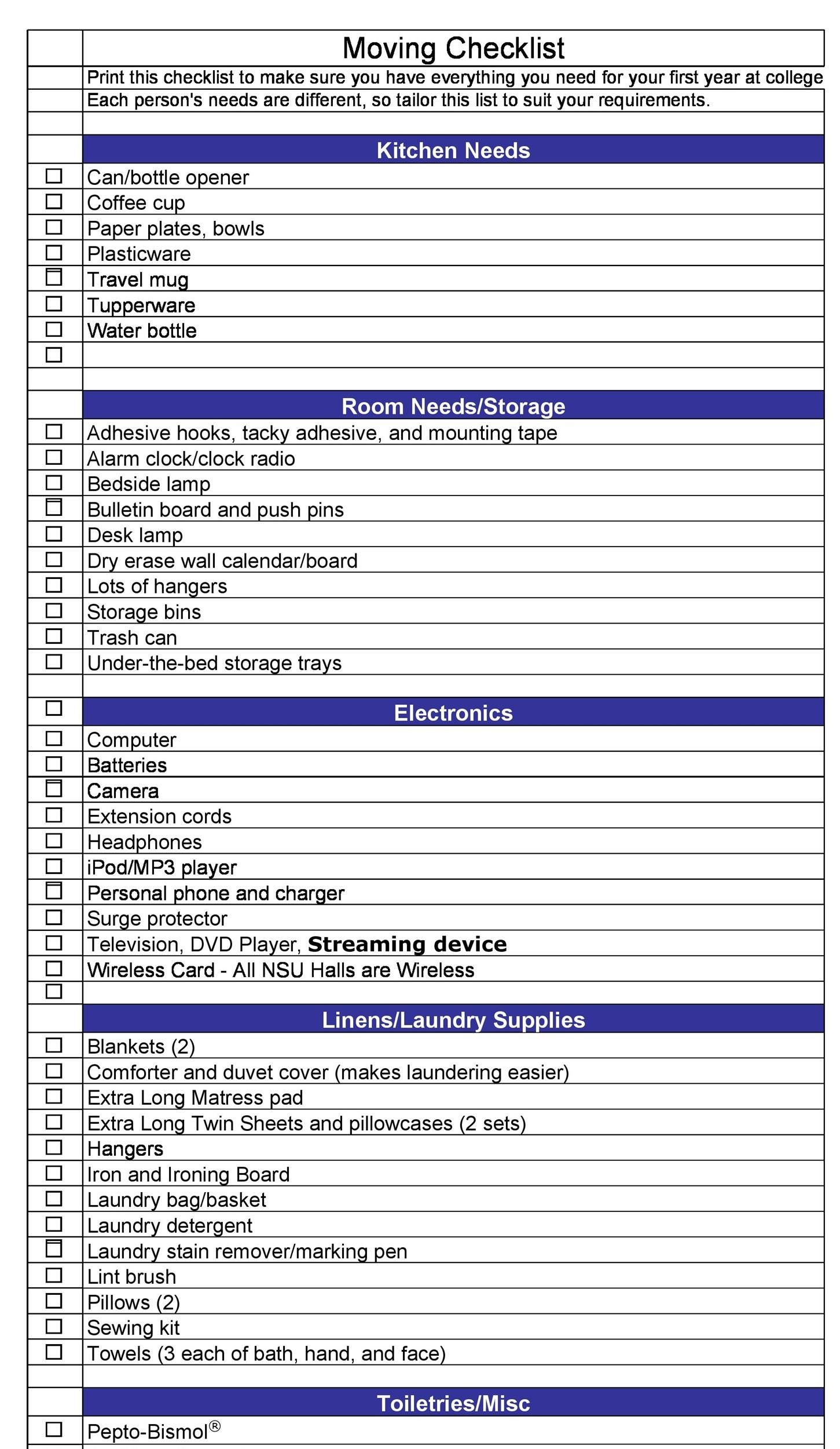 45 Great Moving Checklists [Checklist For Moving In / Out] ᐅ throughout Printable Moving To Do List
