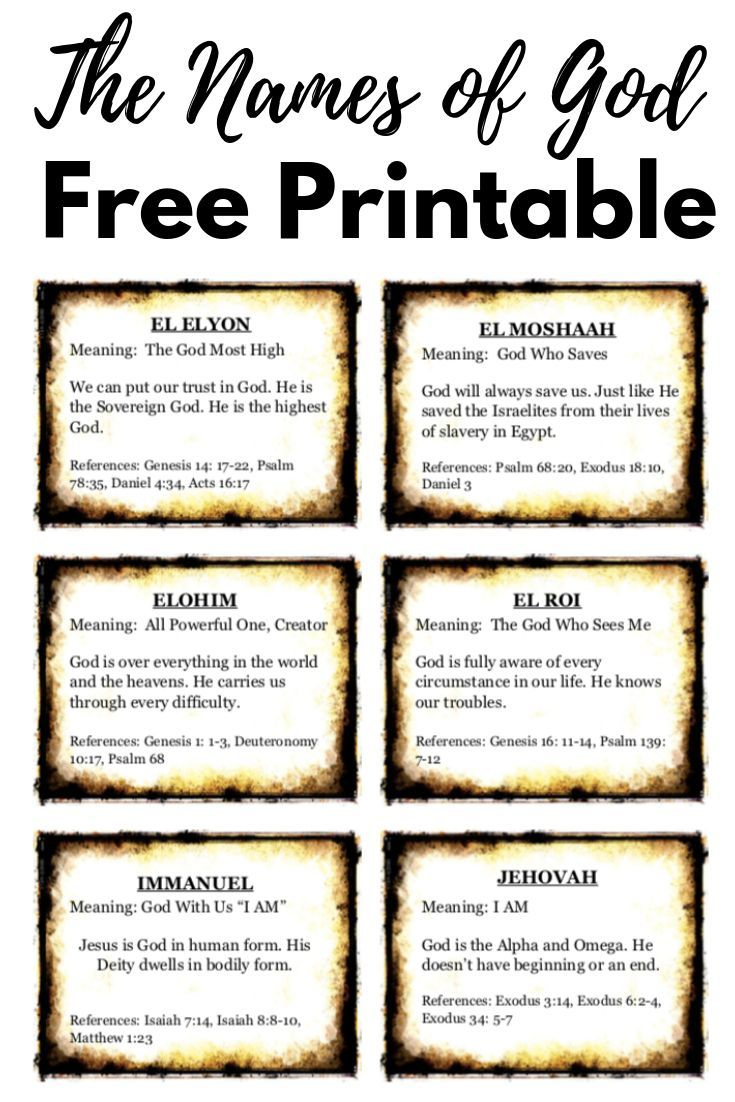 47 Names Of God Plus! Free Printable regarding Free Printable Names Of God