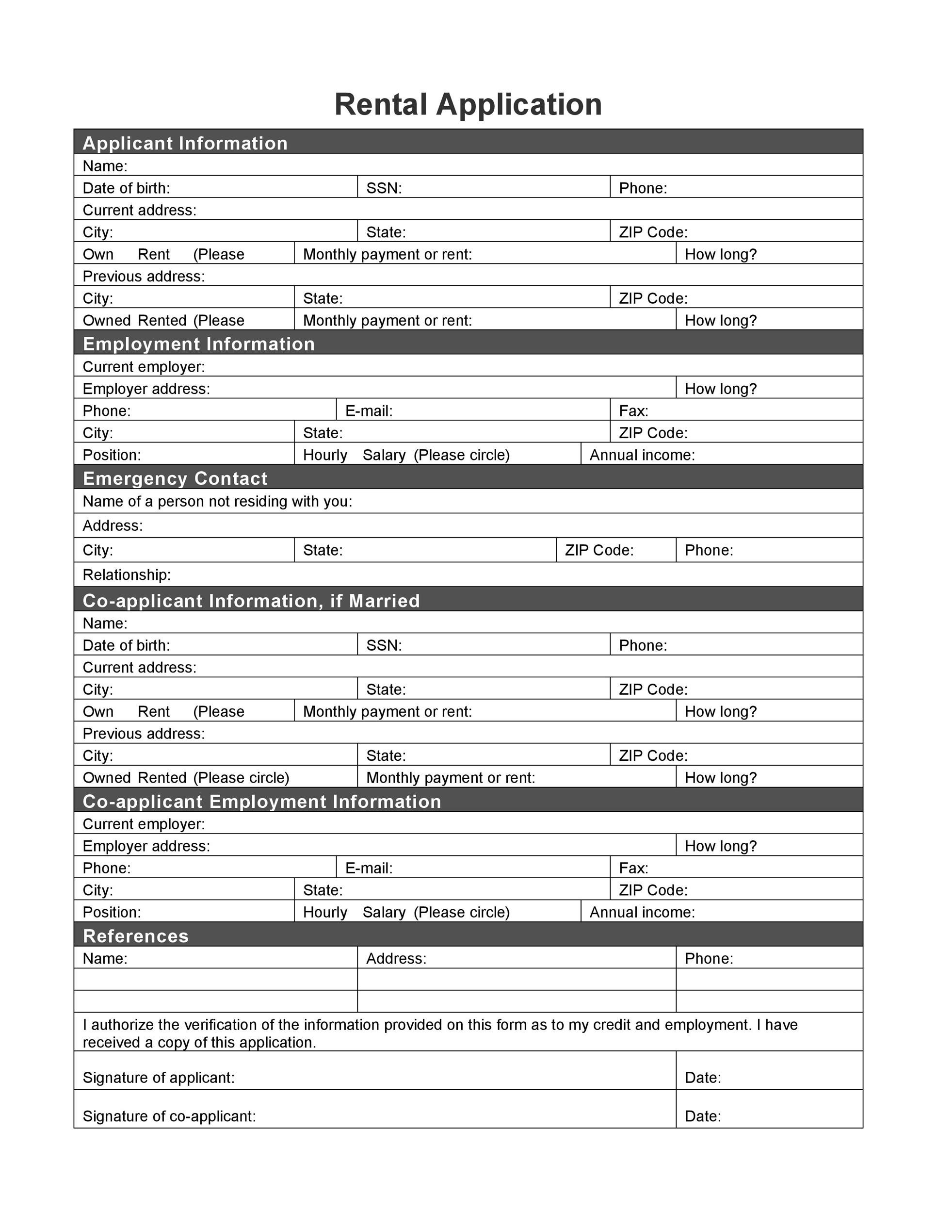 50+ Free Rental Application Templates &amp;amp; Forms [Word, Pdf] intended for Free Printable Rental Application Forms