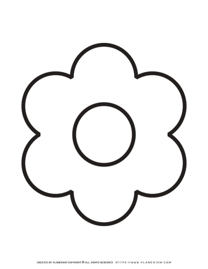 6 Petal Flower Template Printable | Planerium in 6 Petal Flower Template Free Printable