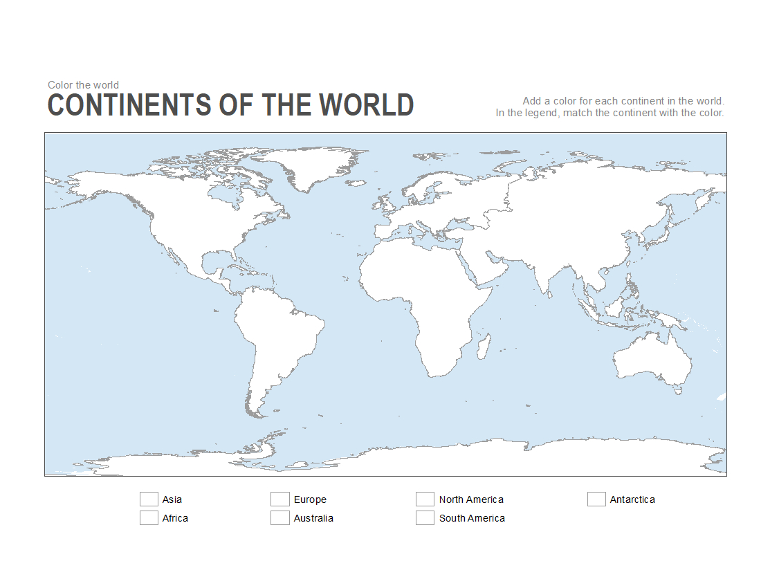 7 Printable Blank Maps For Coloring - All Esl in Free Printable Map of the Continents and Oceans