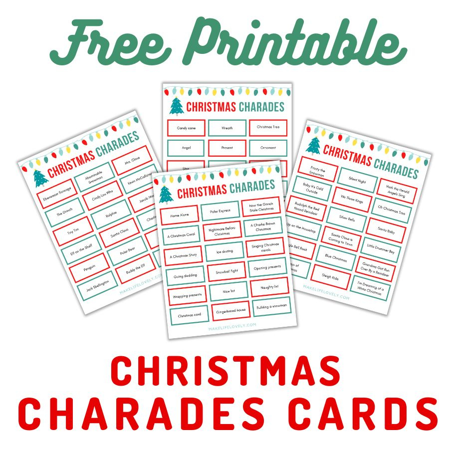 72 Free Printable Christmas Charades Cards - Make Life Lovely throughout Free Printable Christmas Charades Game