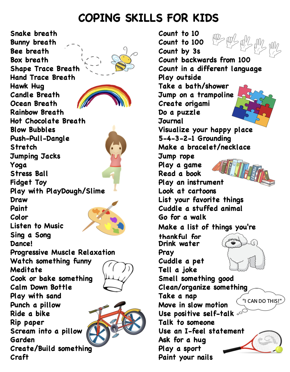 75 Coping Skills For Kids (Free Printable) – Krista H Counseling intended for Free Printable Coping Skills Worksheets