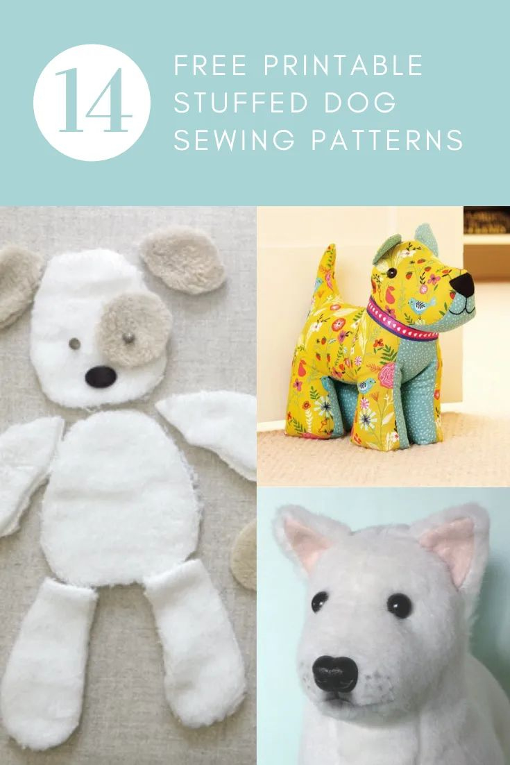 Adorable Dog Sewing Patterns (Free, Printable) intended for Free Printable Stuffed Animal Sewing Patterns