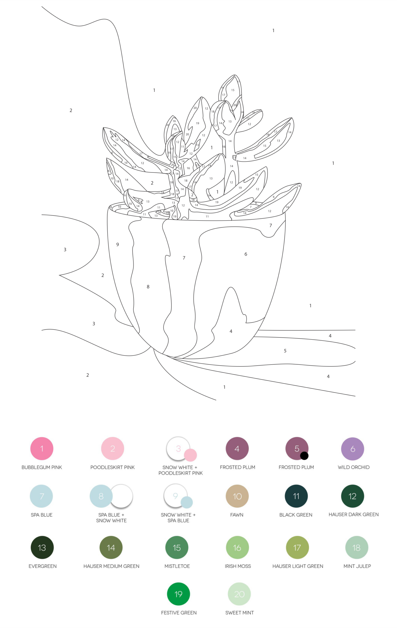 Adult Paintnumbers - 20 Free Pdf Printables | Printablee with Printable Easy Paint By Numbers