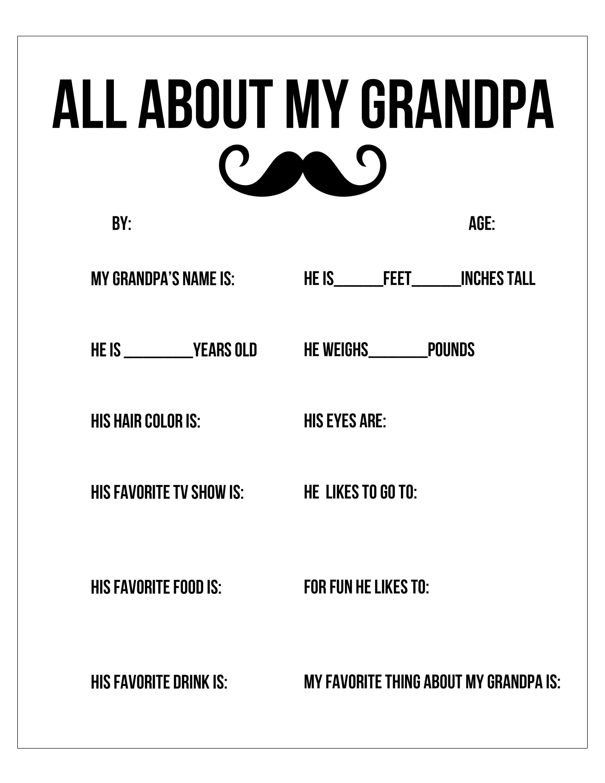 All About My Dad And Grandpa Free Printable - Free Pretty Things pertaining to All About Grandpa Free Printable