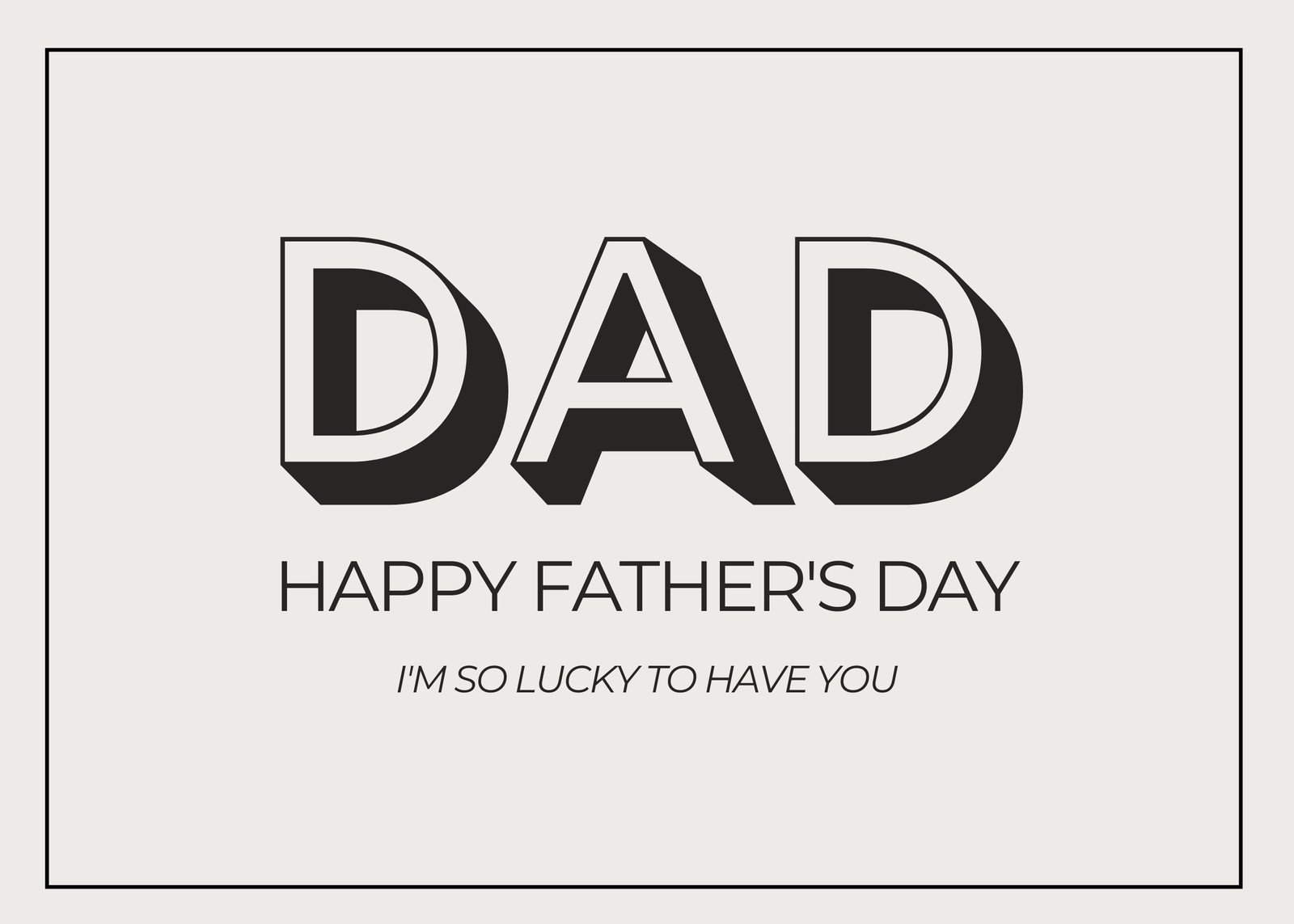 Black And White Print Fathers Day Card Free, Printable Father&#039;S Day for Free Printable Father&amp;#039;s Day
