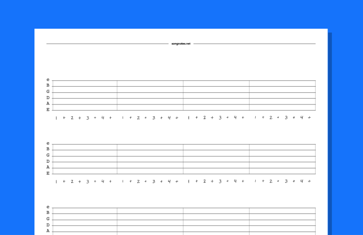 Blank Tabs - Free Pdf Templates To Download, Print, And Write Your with Free Printable Sheet Music Guitar