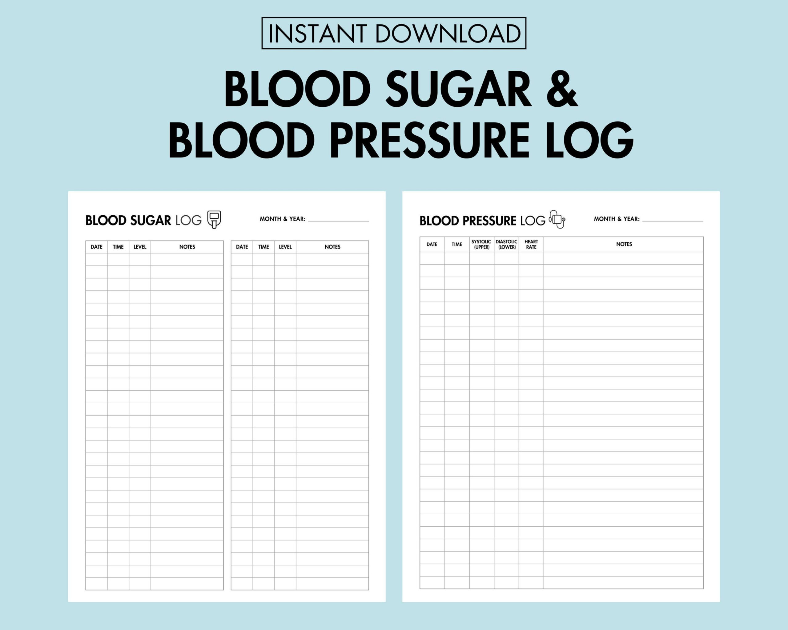 Blood Sugar Log Printable Blood Pressure Log Pdf Blood Glucose intended for Free Printable Blood Sugar And Blood Pressure Log