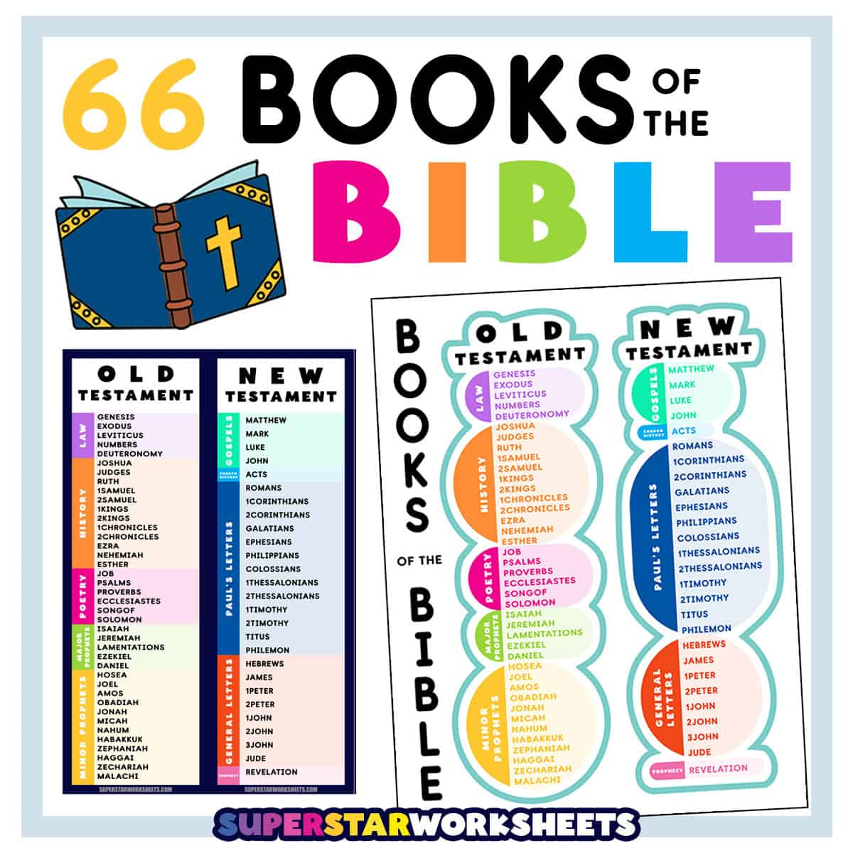 Books Of The Bible List - Superstar Worksheets regarding Free Printable Books of the Bible List Printable