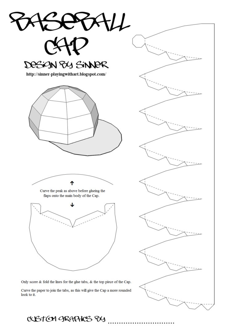 Cap Template How To Make A Baseball Cap Out Of Paper Doll Baseball pertaining to Free Printable Baseball Hat Template Printable