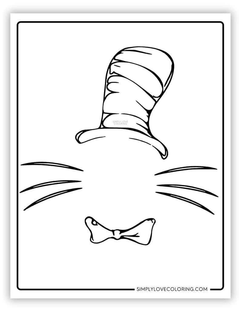 Cat In The Hat Coloring Pages (Free Pdf Printables) - Simply Love with Cat In The Hat Face Printable