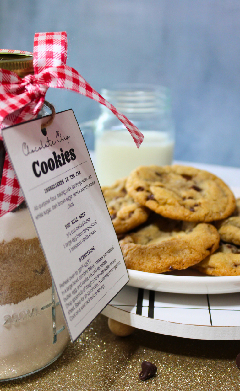 Chocolate Chip Cookies In A Jar Recipe pertaining to Cookies in a Jar Recipes with Printable Tags