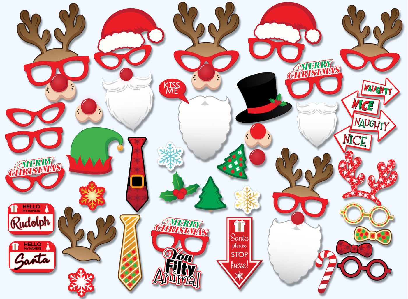 Christmas Printable Props, Photo-Booth Props, Christmas Photo regarding Christmas Printable Photo Booth Props