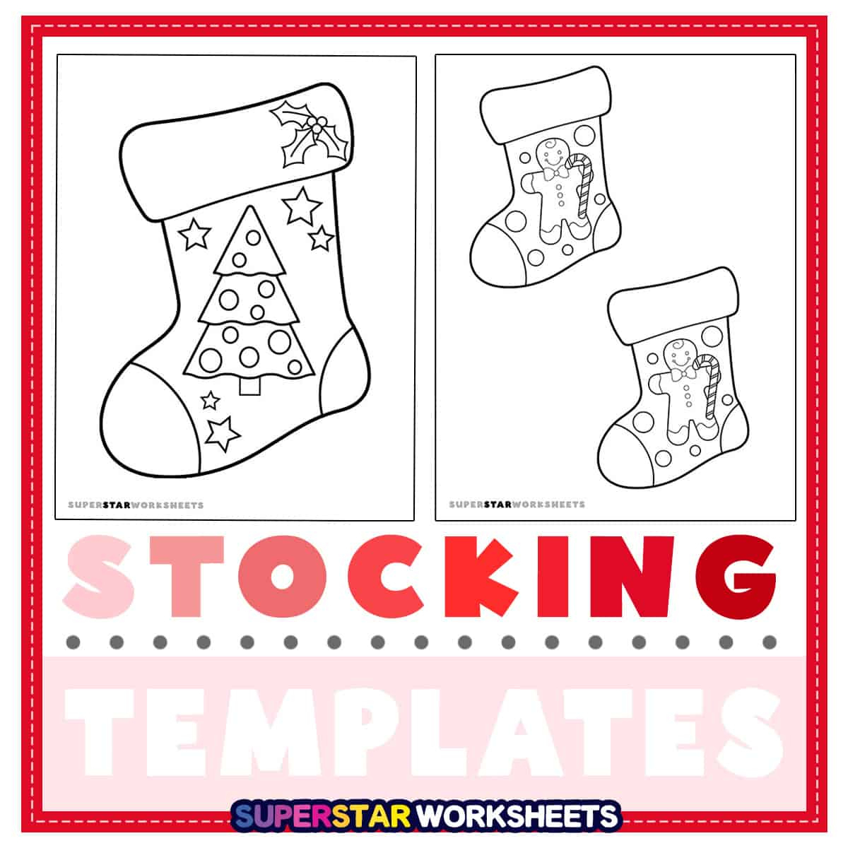 Christmas Stocking Template (Free Printables) - Superstar Worksheets intended for Christmas Stocking Template Printable Free