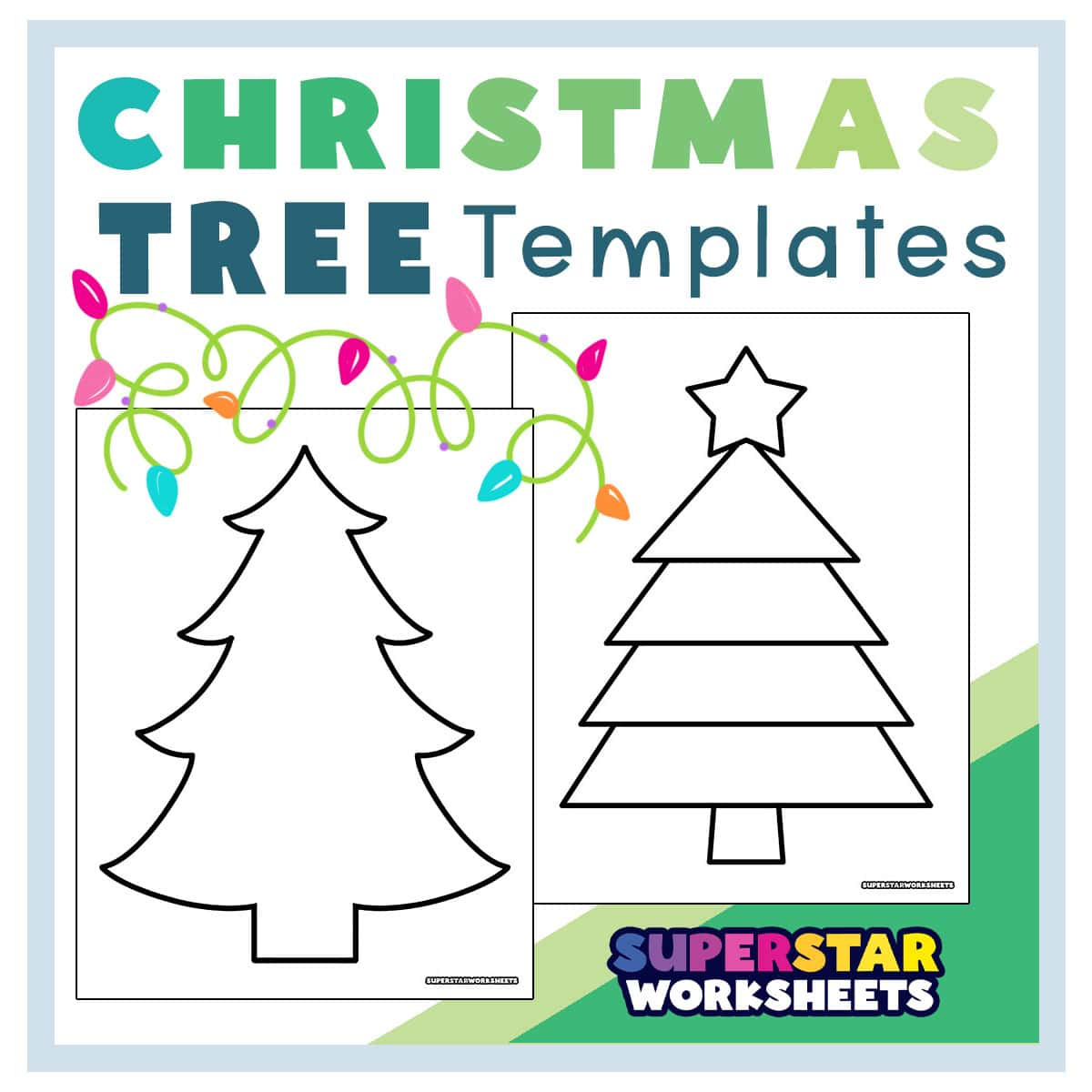 Christmas Tree Template (Free Printables) - Superstar Worksheets with regard to Christmas Tree with Ornaments Printable