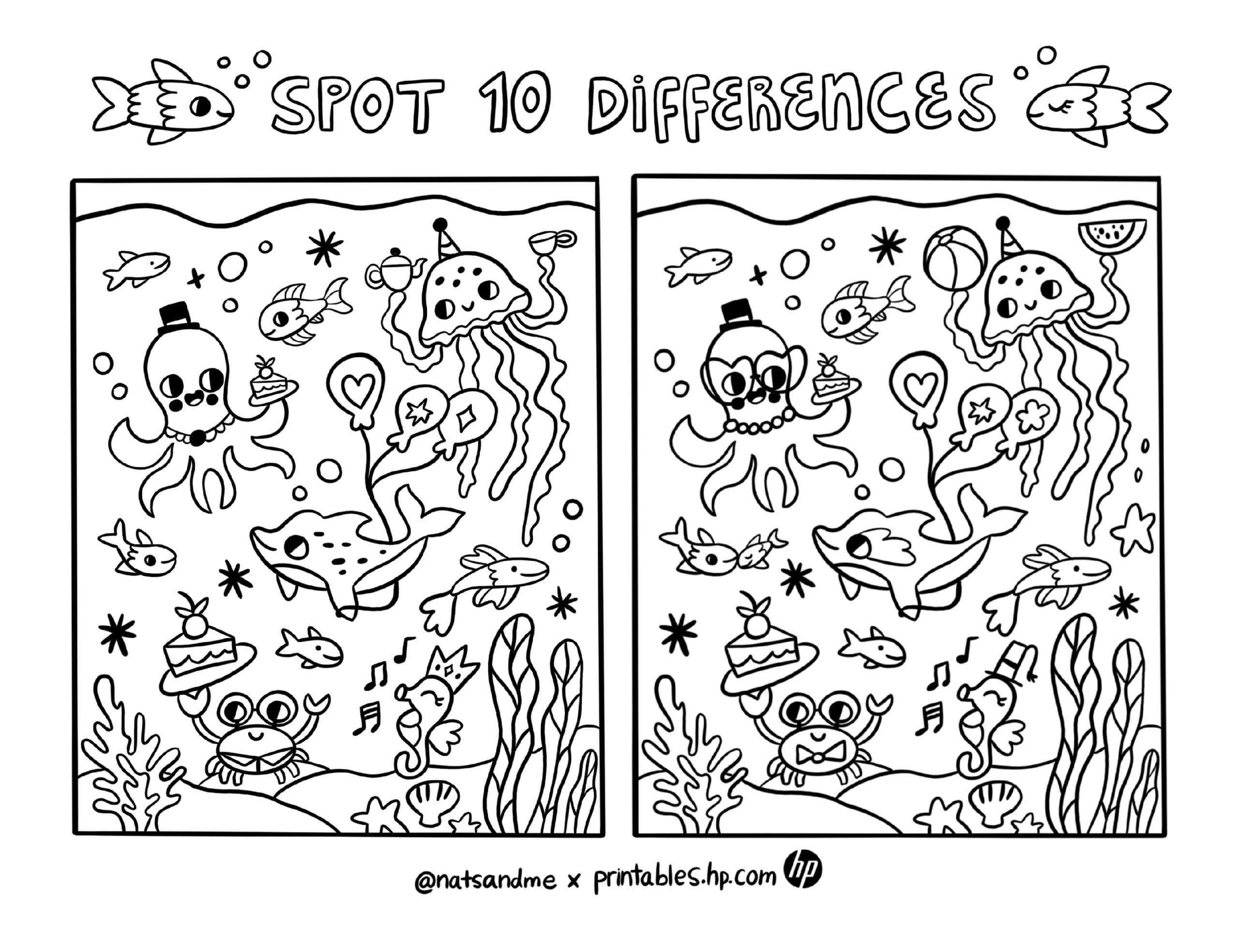 Coloring For Kids | Spot The Differences | Printables - Free with regard to Printable Spot the Difference For Adults