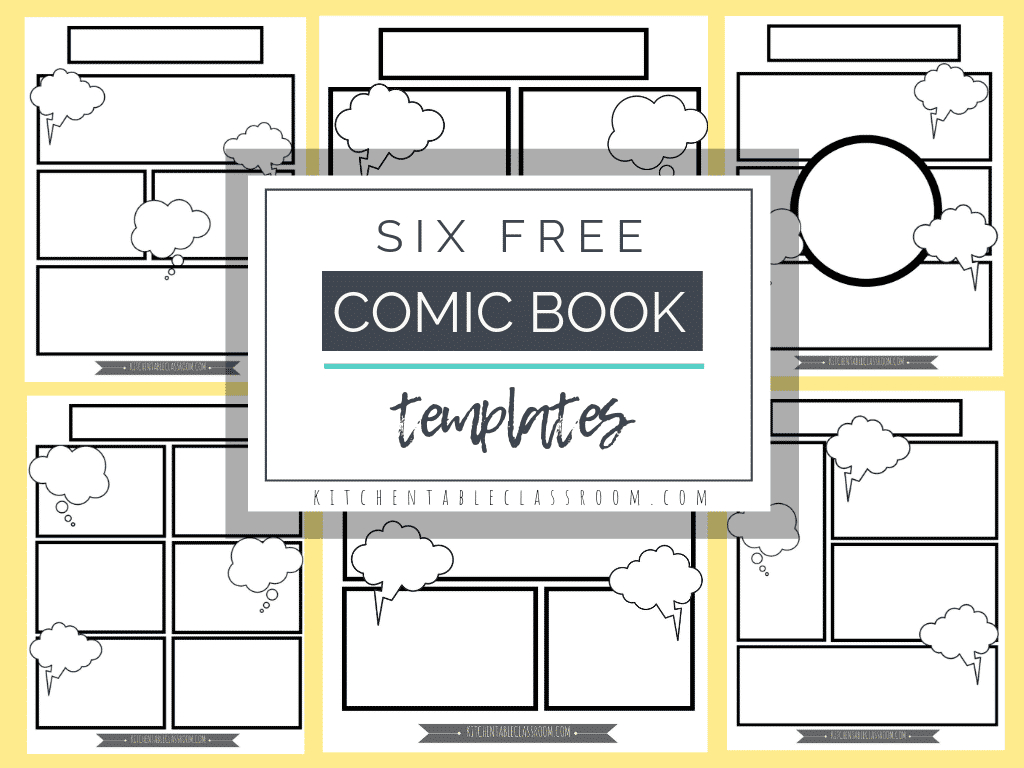 Comic Book Templates - Free Printable Pages - The Kitchen Table for Free Printable Comic Book Templates