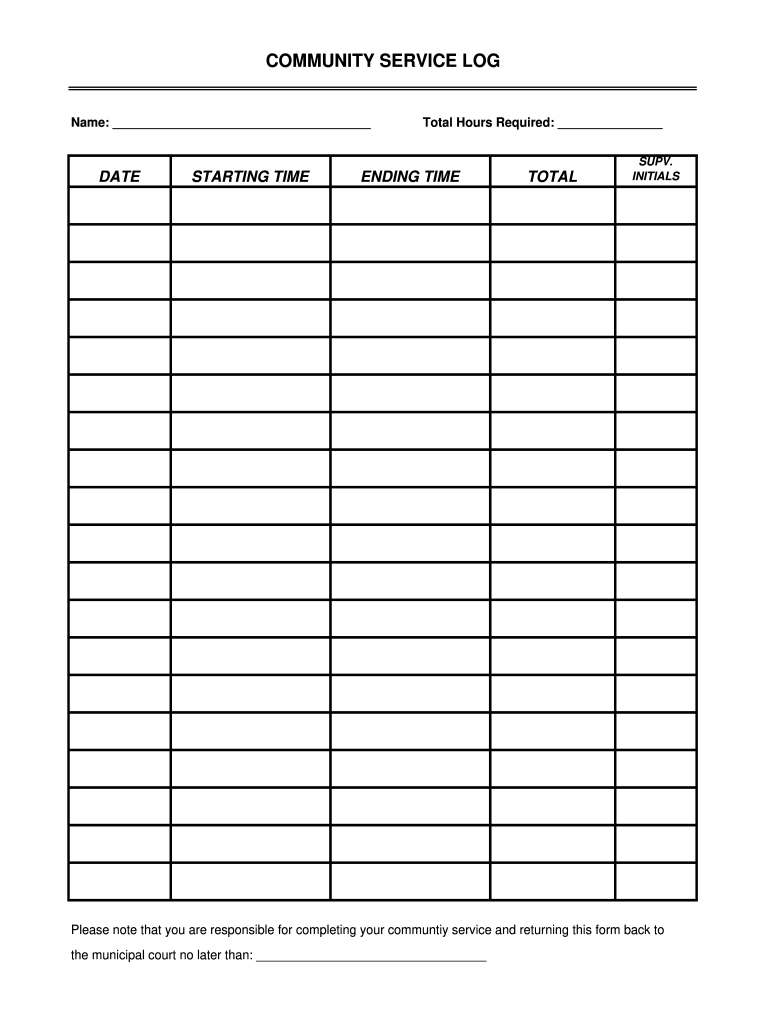 Community Service Log Sheet: Fill Out & Sign Online | Dochub in Printable Community Service Log Sheet
