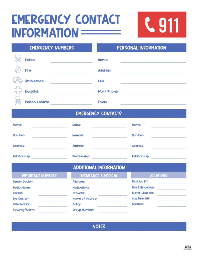Contact List Templates - 20 Free Printables | Printabulls inside Printable Emergency Phone Number List