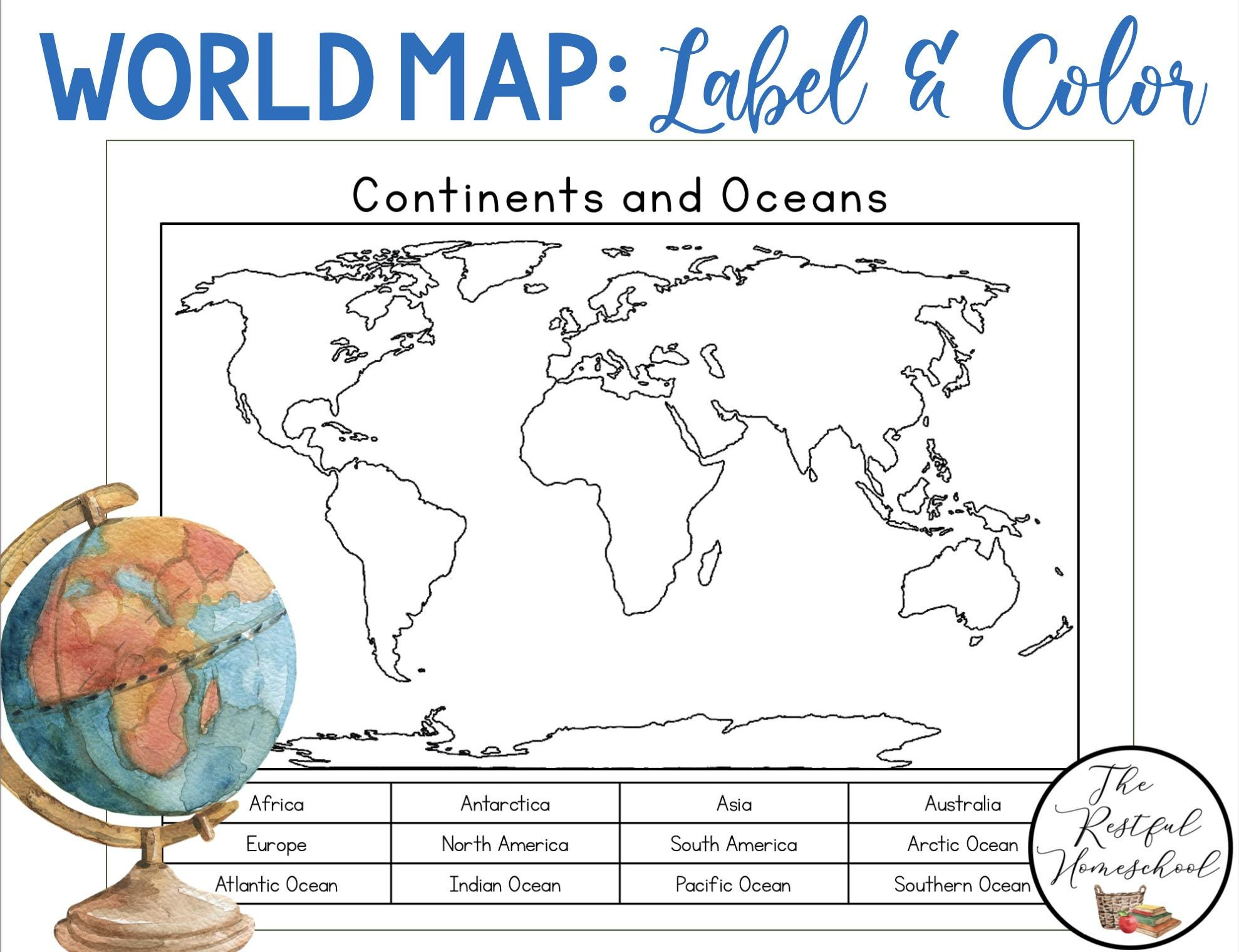 Continents And Oceans | Color And Label Blank World Map pertaining to Map Of Continents And Oceans Printable