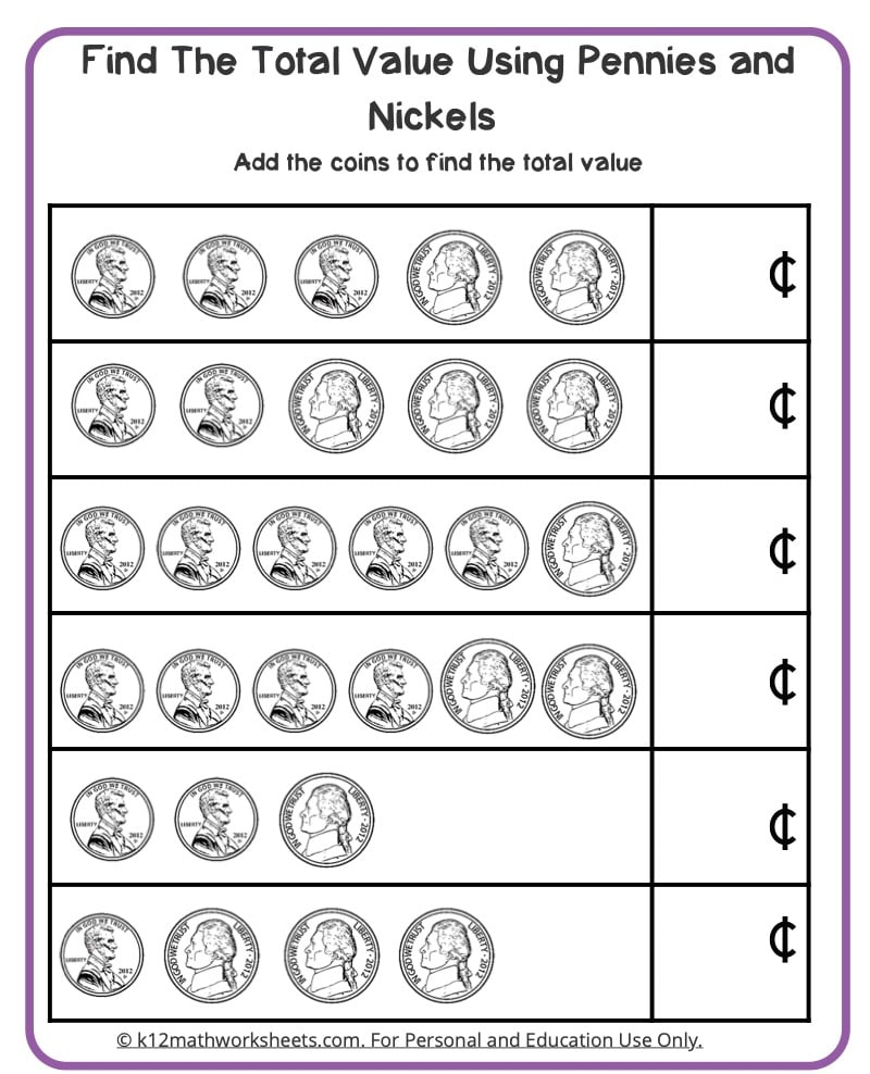 Counting Money Worksheets throughout Free Printable Counting Coins Worksheets