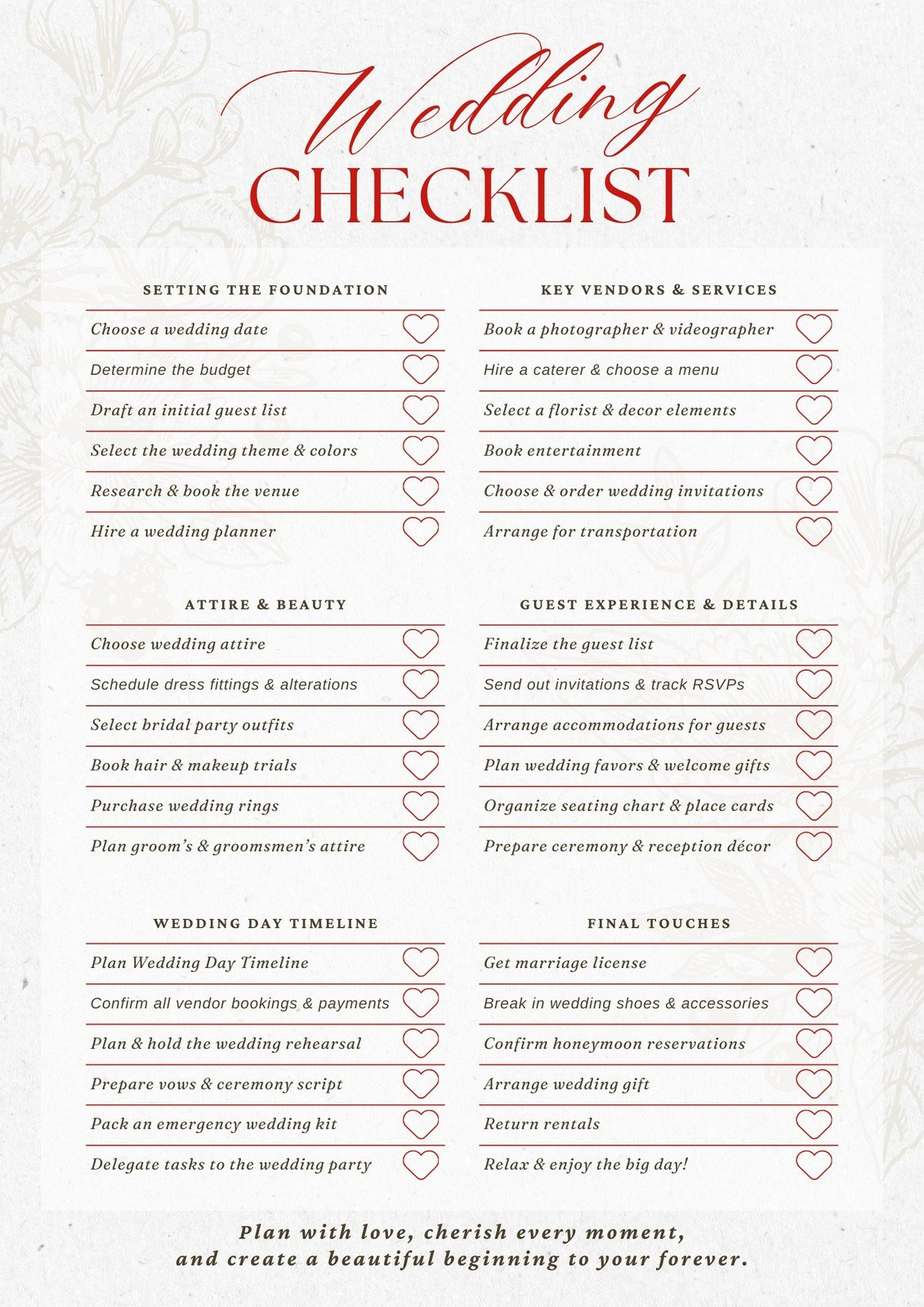 Customize 193+ Wedding Checklists Templates Online - Canva pertaining to Printable Checklist For Wedding Planning