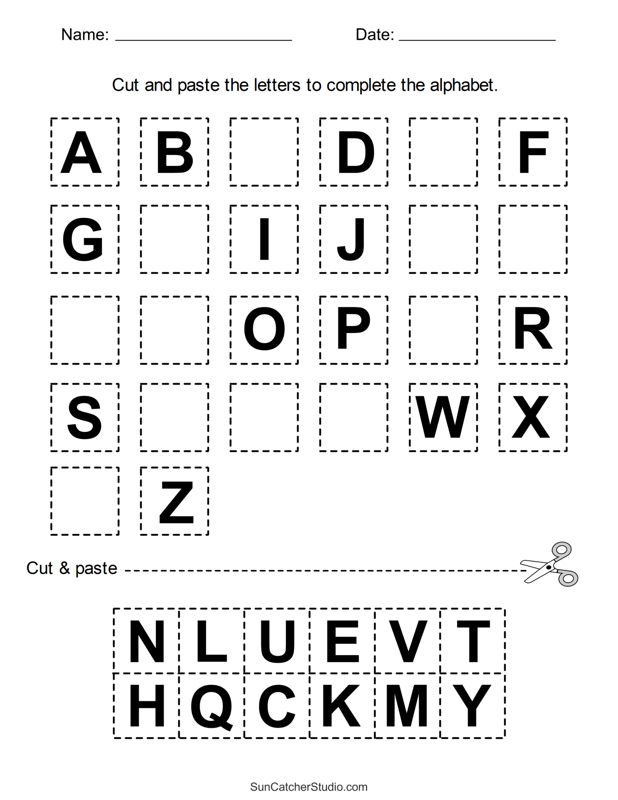 Cut And Paste Worksheets (Printable Activities For Kids) – Free with regard to Printable Worksheets For Kindergarten
