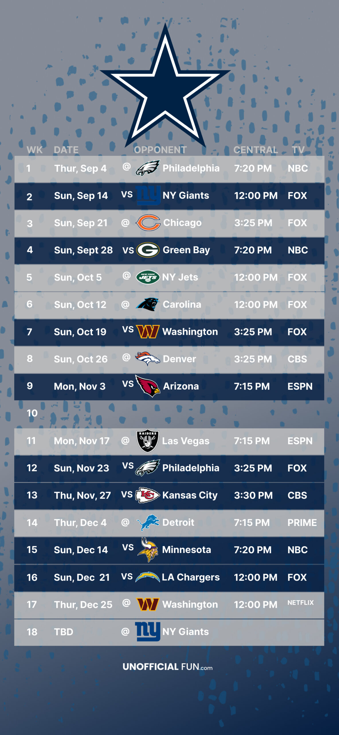 Dallas Cowboys - Free Wallpaper Schedule For Your Phone throughout Dallas Cowboys Printable Football Schedule