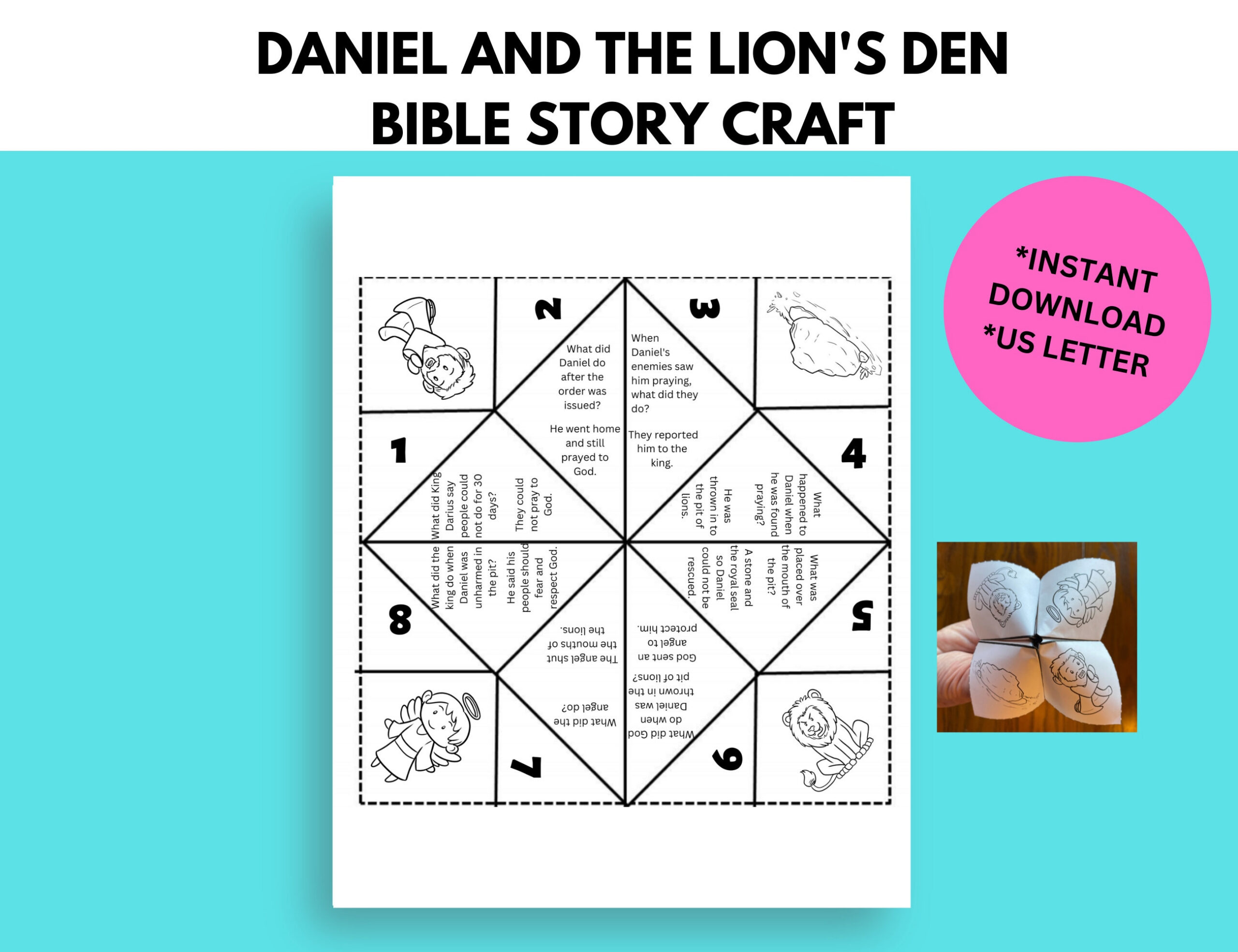 Daniel And The Lions Den Bible Story Activity, Sunday School Craft intended for Daniel and the Lions Den Printable Craft
