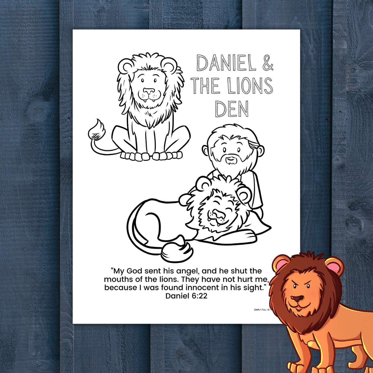 Daniel And The Lions Den Coloring Page (Free Printable) - Simply inside Daniel And The Lions Den Printable Craft