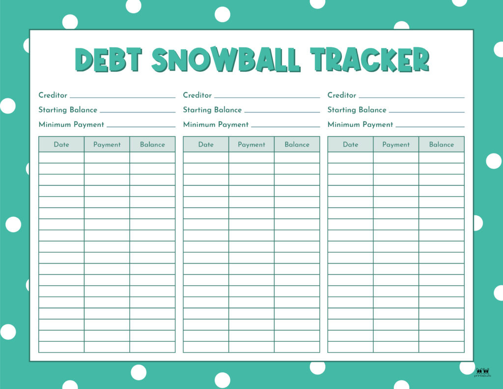 Debt Trackers &amp;amp; Debt Snowball Worksheets - 35 Pages | Printabulls within Free Printable Debt Payoff Tracker