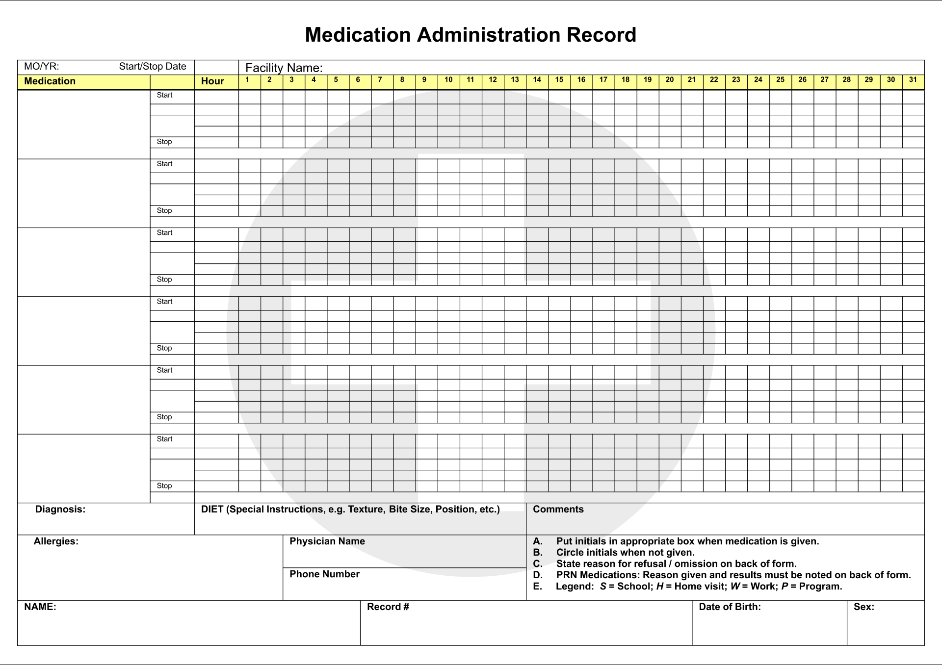 Digitise Your Medication Administration Records With Ease: Get A inside Free Printable Medication Administration Record
