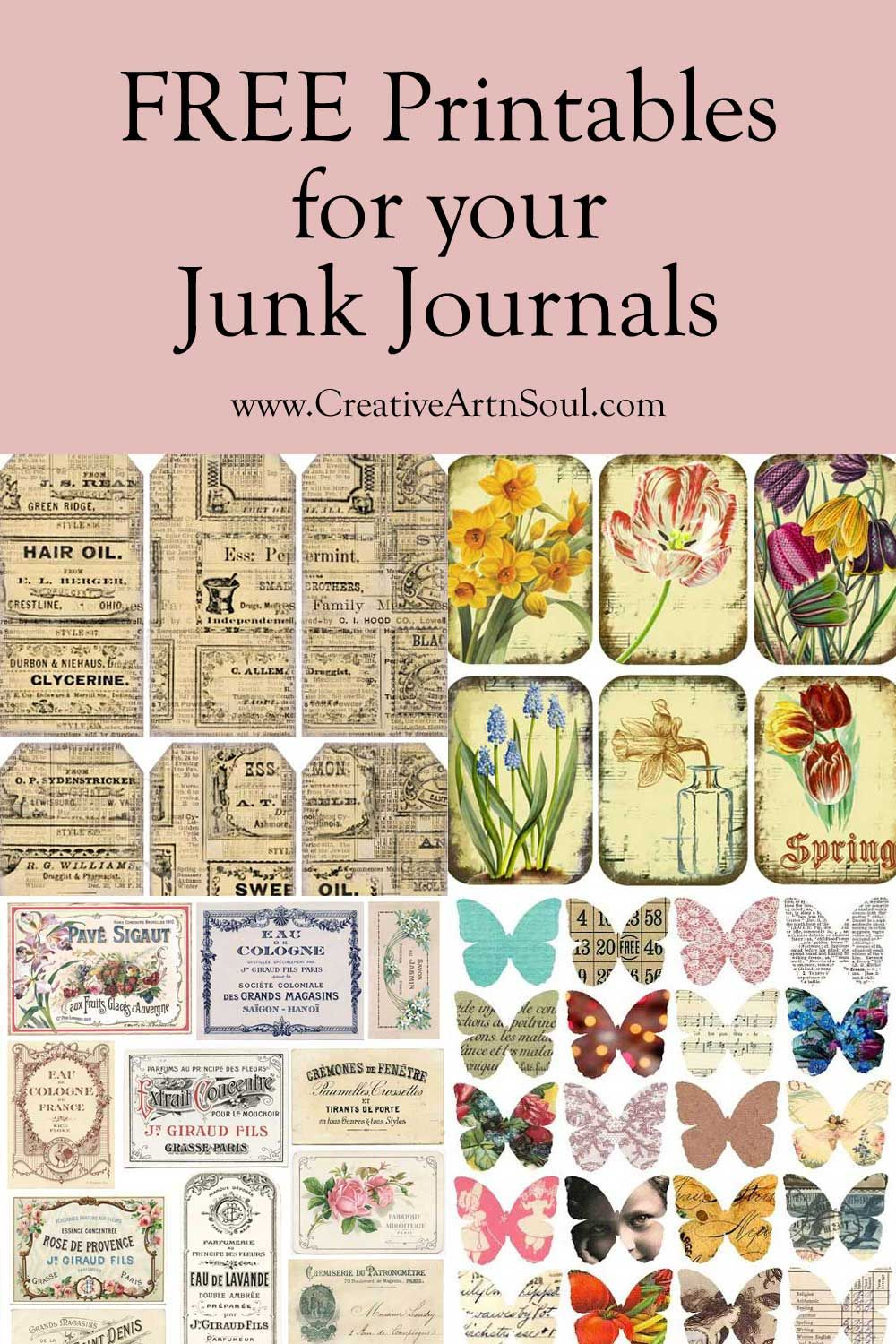 Discover 300 Junk Journal Printables And Free Vintage Printables with regard to Antique Free Junk Journal Vintage Printables