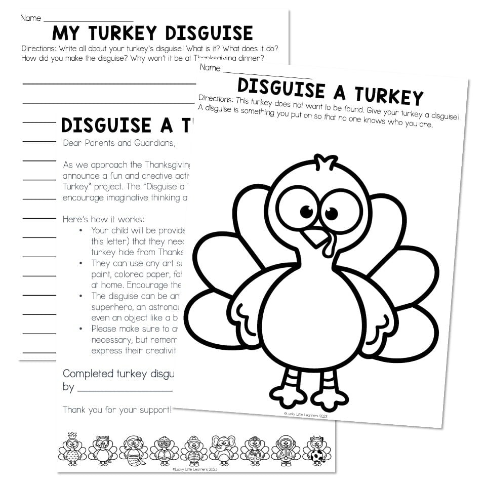 Disguise A Turkey - Lucky Little Learners within Disguise a Turkey Template Printable