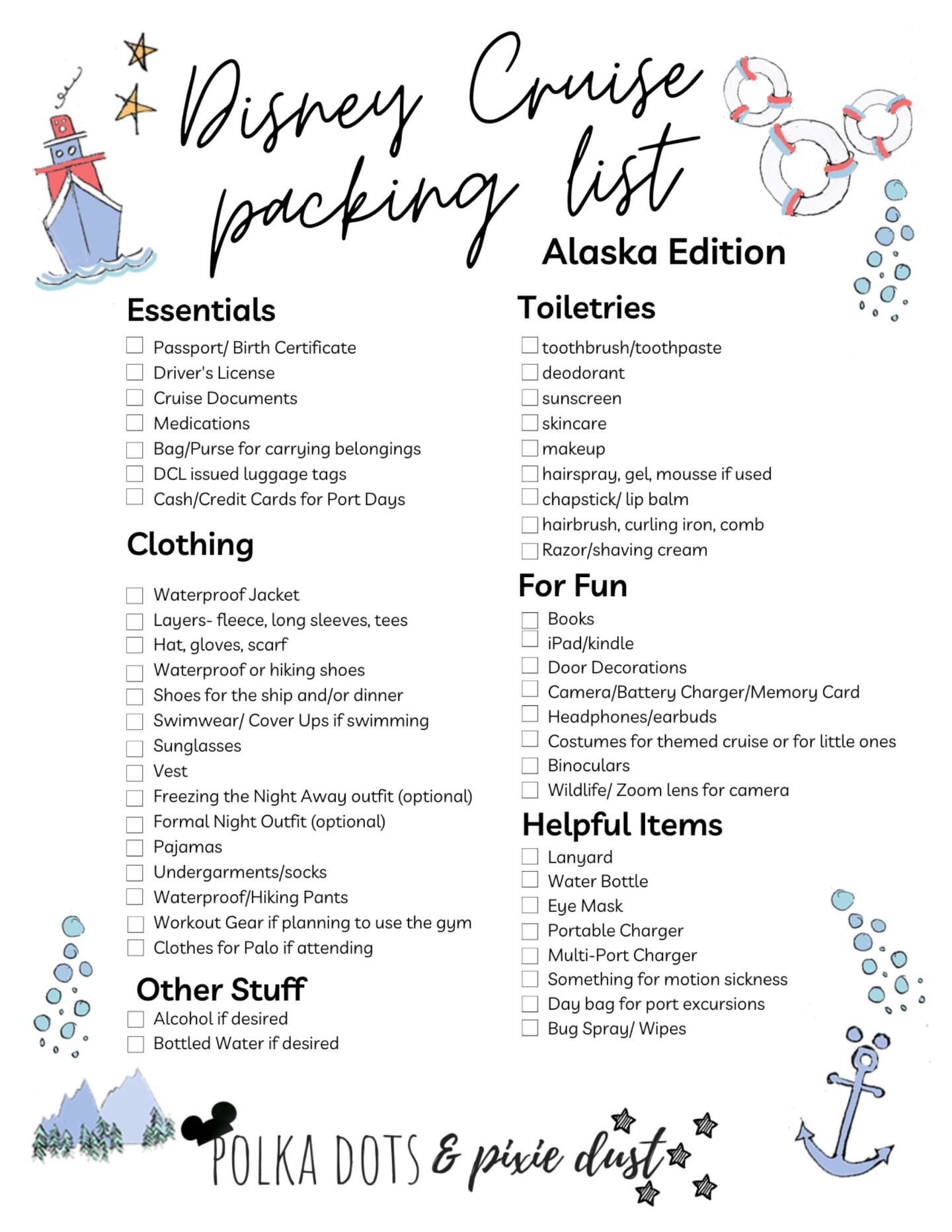 Disney Cruise Packing Checklist And Printable within Disney Cruise Packing List Printable