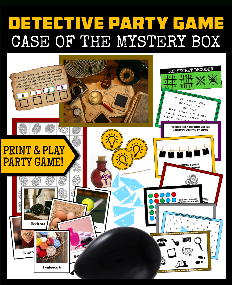 Diy Detective Mystery Party Game - Ages 10-16 - Print & Play! inside Free Printable Mystery Games