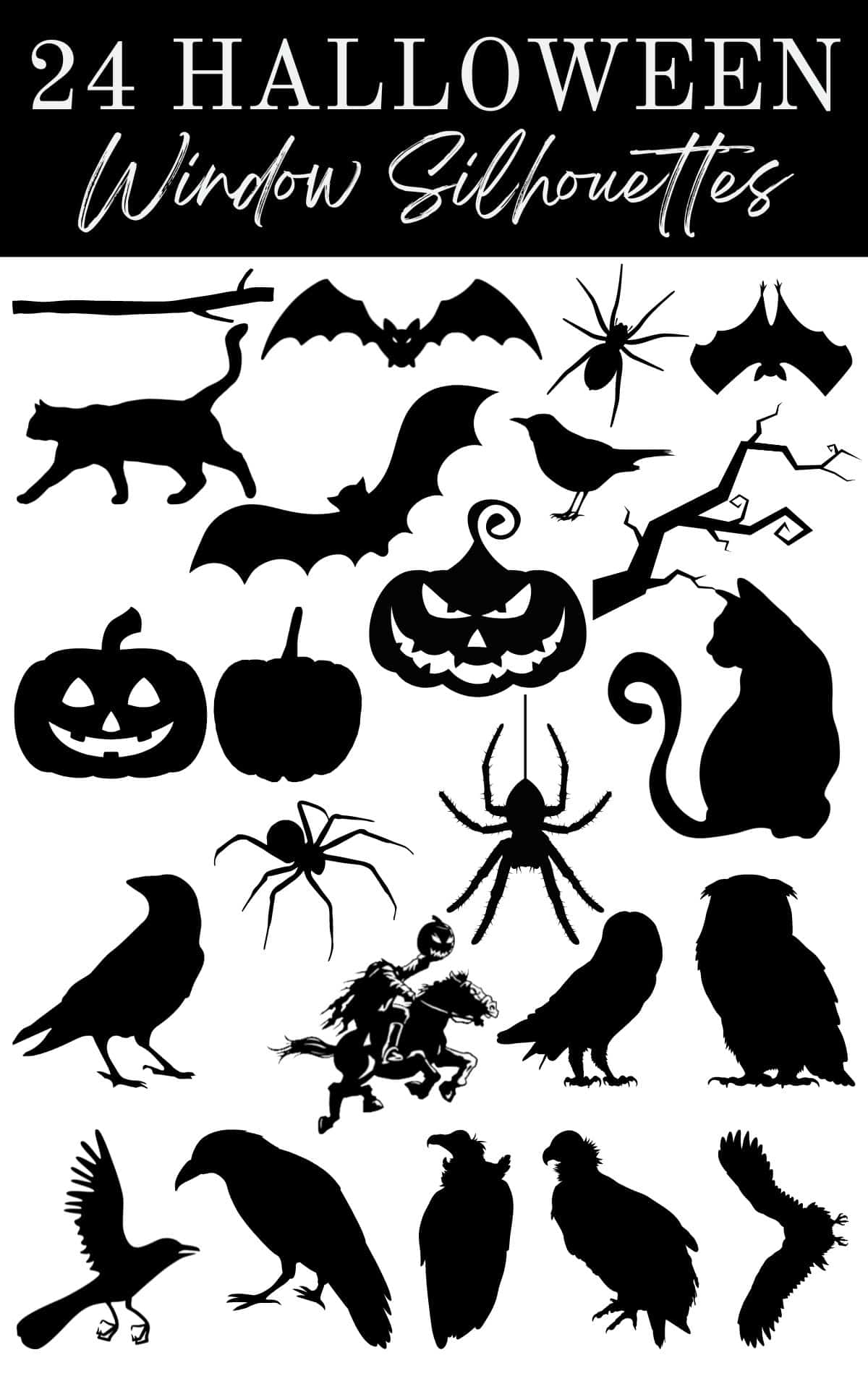 Diy Halloween Window Silhouettes — Capturing Wonderland inside Printable Halloween Window Silhouettes Template