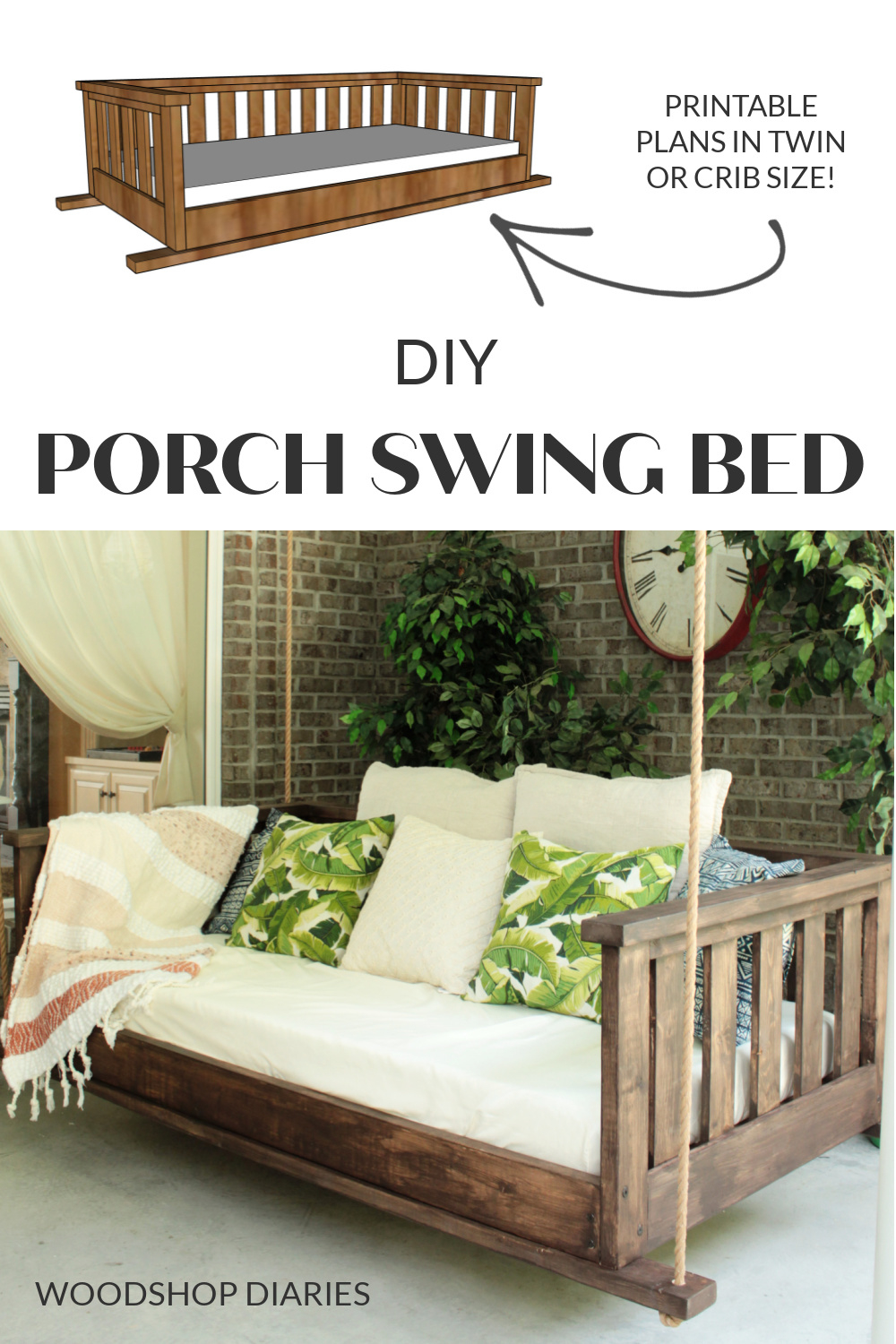Diy Porch Swing Bed | Printable Building Plans In Twin & Crib Bed within Printable Bed Swing Plans